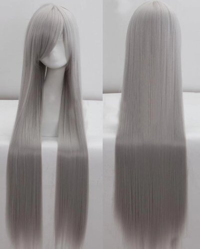 Довгі сірі перуки RESTEQ 100см, пряме волосся, перуки із високоякісних синтетичних термостійких волокон