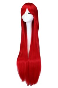 Довга червона перука RESTEQ - 100см, пряме волосся, косплей, аніме