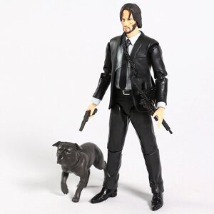 Фігурка Джон Вік з собакою. Іграшка John Wick із аксесуарами. Статуетка Джона Уїка 15 см