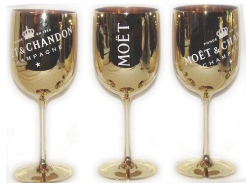 Фірмові келихи для шампанського Moët & Chandon. фужери Миє Шандон. Золотий moet