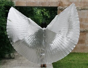 Красиві великі срібні крила RESTEQ. Крила для вечірки, шоу, танців