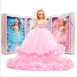 Лялька у весільній сукні 30см. Лялька шарнірна в рожевій сукні. Лялька принцеса
