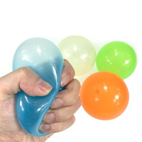 Липкі кулі Globbles RESTEQ. Липкі кульки, що світяться Globbles 4 шт. Іграшка-антистрес 4.5 см
