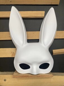 Милі вуха зайця RESTEQ, Маска кролика PlayBoy, біла матова 36см