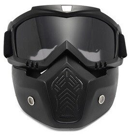 Мотоциклетна маска окуляри RESTEQ, лижна маска, для катання на велосипеді або квадроциклі (затемнена)