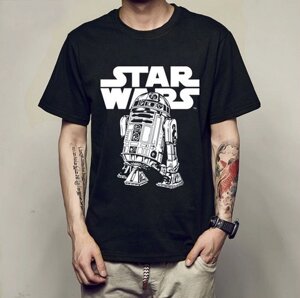 Чоловічі футболки з принтом Star Wars, футболки з принтом Зоряні війни, футболки R2‑D2, розмір М
