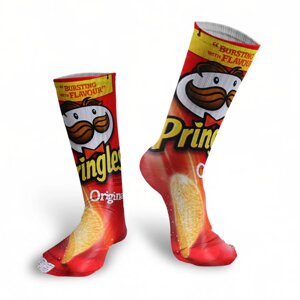 Чоловічі шкарпетки з принтом чіпсів Прінглс. Pringles Socks. Шкарпетки Pringles. Шкарпетки з принтом Pringles