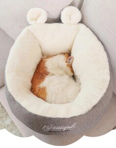 М'яка лежанка ліжко для котів та маленьких собак RESTEQ 52х52х32 см. Лежак для котів. Лежак для собак. Місце сну для