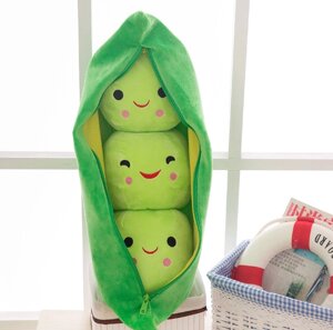 М`яка плюшева іграшка Зелений Горошок RESTEQ 24 см. Плюшевий горошок