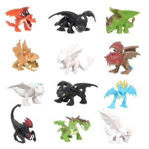 Набір фігурок Як приручити дракона 3 RESTEQ. Ігрові фігурки з мультфільму Як приручити дракона 12 шт