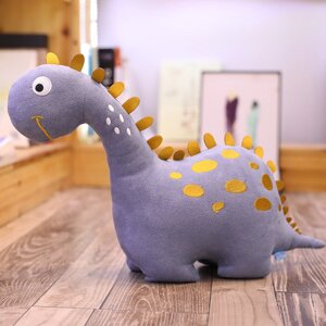 Плюшевий динозавр сірого кольору RESTEQ 25 см. Іграшка динозавр. Іграшка Диплодок