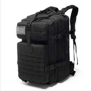 Рюкзак тактичний RESTEQ 45 л, чорний, 28х28х48 см. Армійський рюкзак