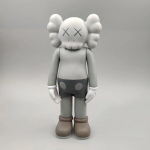 Статуетка Kaws Companion сірого кольору 18 см. Іграшка дизайнерська Кавс сірий. Фігурка для інтер'єру ведмідь Kaws