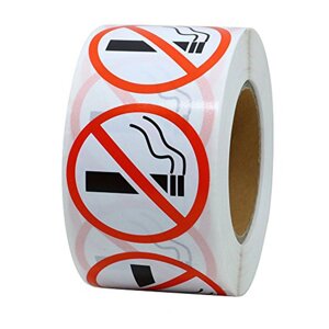 Стікери Не палити RESTEQ 500 шт. в рулоні. Наклейка Не палити