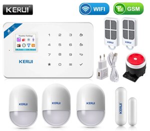 Комплект бездротової gsm WiFi сигналізації датчики нового зразка для 2-кімнатної квартири Kerui W18