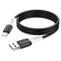 Дата кабель USB 2.0 AM to type-C 1.0m 3A black HOCO (6931474768575)