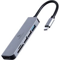 Концентратор cablexpert USB-C 6-in-1 (hub\HDMI\CR) (A-CM-COMBO6-02)