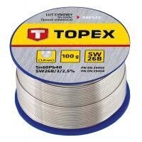 Припій для пайки Topex олов'яний 60%Sn, дрiт 1.0 мм,100 г (44E522)