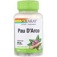 Трави Solaray По Д'арко, Кора Муравиного Дерева), Pau d'Arco, 550 мг, 100 (SOR-01440)