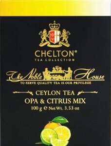 Чай цейлонський 100% Chelton Premium Noble House Opa&Citrus Mix чорний цитрусовий мікс 100г