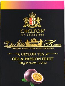 Чай цейлонський 100% Chelton Premium Noble House Opa&Passion fruit чорний Маракуйя 100г