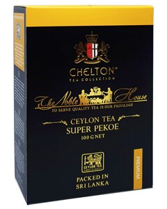 Чай цейлонський 100% чорний Chelton Premium Noble House Super Pekoe Шляхетний дім розсипний 100г