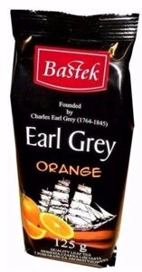 Чай великолистовий чорний Bastek Earl Grey Orange з бергамотом і апельсином 125 г