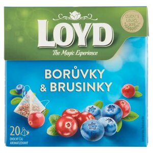 Чай в пірамідках фруктовий Loyd the Magic Experience Boruvky&Brusinky Лохина та Журавлина 20шт 40г