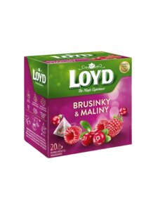 Чай в пірамідках фруктовий Loyd the Magic Experience Brusinky&Maliny Журавлина Малина 20шт 40г