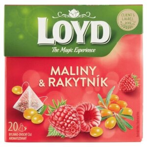 Чай в пірамідках фруктовий Loyd the Magic Experience Maliny&Rakytnik Малина Обліпиха 20шт 40г