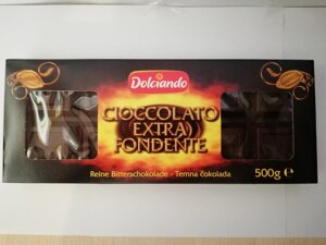 Чорний шоколад Dolciando Cioccolato Extra Fondente, 500 г