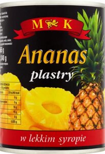 Кільця ананасу M&K Pineapple slices в світлому сиропі 340г