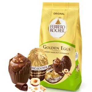 Цукерки шоколадні Ferrero Rocher Golden Eggs Creamy Hazelnut experience Original з лісовими горіхами 9шт 90г