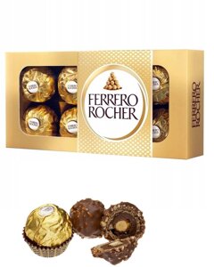 Цукерки шоколадні Подарункові Ferrero Rocher Chocolate Фереро Роше вафельні з лісовими горіхами Коробка 8шт 100г