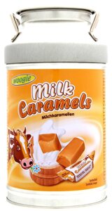 Цукерки Woogie Milk Caramels у металевій скарбничці