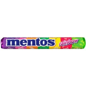 Цукерки жувальні Mentos Rainbow Кольори райдуги Суміш фруктів асорті 20шт 37г