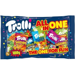 Цукерки жувальні Набір Trolli All in One for Fun 42шт желейні 1000г