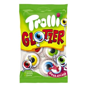 Цукерки жувальні Троллі Очі желейні з кислинкою Trolli Glotzer Sour Splash у формі очей 3D зі смаком фруктів асорті 75г