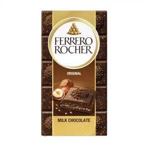 Молочний шоколад Ferrero Rocher Original Milk Chocolate with Hazelnut оригінальний з лісовими горіхами 90г