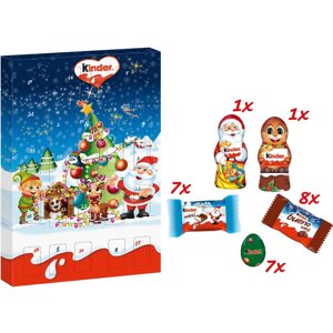 Набір Подарунок Новорічний Адвент календар Kinder Advent Calendar Choco Mix Шоколадні цукерки Дитячий 150г