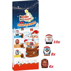 Набір Подарунок Новорічний Адвент календар Kinder Mini Friends Advent Calendar Шоколадні цукерки Міні друзі Дитячий 146г