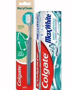 Набір зубна паста плюс щітка Colgate MaxWhite White Crystals Crystal Mint Відбілююча 75мл