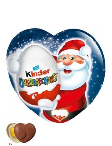 Подарунок Різдвяний Сердечко з іграшкою Kinder Surprise Christmas Heart Санта 53г