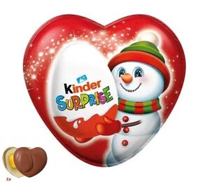 Подарунок Різдвяний Сердечко з іграшкою Kinder Surprise Christmas Heart Сніговичок 53г