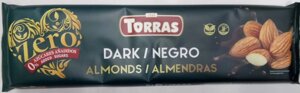 Шоколад чорний без цукру та глютену Torras Zero Dark Negro Almonds з фундуком 300г