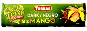 Шоколад чорний без цукру та глютену Torras Zero Dark Negro Mango з манго 300г