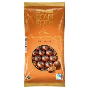 Шоколадні міні кульки Moser Roth Mini Chocoladenkugeln Edel Nugat молочний шоколад з нугою 150г