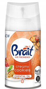 Змінний балон для автоматичного ароматизатора повітря Brait Creamy Cookies з ароматом випічки 250мл