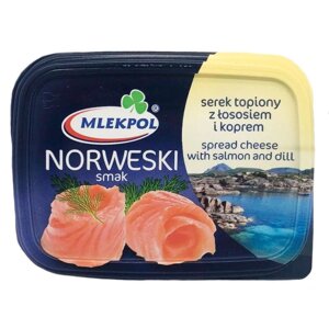 Сир плавлений з лососем і кропом Mlekpol Norweski Smak 150 г (Польща)