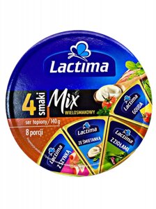 Сир плавлений трикутник Мікс Lactima Mix 4 Smaki wielosmakovy чотири смаки 8шт 140г